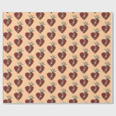 Een hart voor Giraffes Cadeaupapier (Vlak)