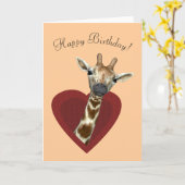 Een hart voor Giraffes Kaart (Gele Bloem)