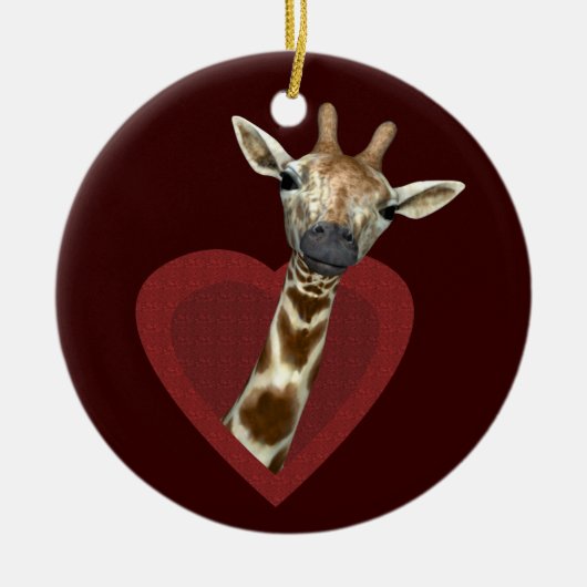 Een hart voor Giraffes Keramisch Ornament (Voorkant)