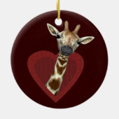 Een hart voor Giraffes Keramisch Ornament (Achterkant)