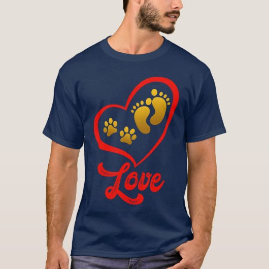 Een hart voor honden Dierenliefde Hondeneigenaar P T-shirt (Voorkant)