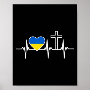 Een Hart Voor Jezus En Oekraïne - Christelijke Kle Poster