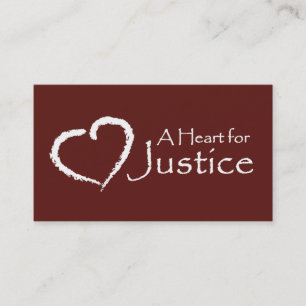 Een hart voor justitiekaarten (maroon) visitekaartje