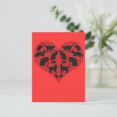 een hart voor katten briefkaart (Staand voorkant)