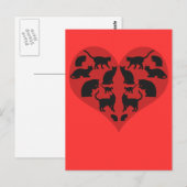 een hart voor katten briefkaart (Voorkant / Achterkant)