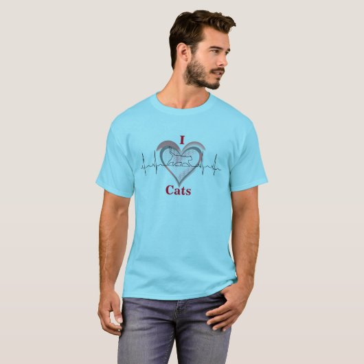 Een hart voor katten t-shirt (Voorkant volledig)
