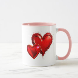 Een hart voor mevrouw en een hart voor meneer. mok