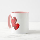 Een hart voor mevrouw en een hart voor meneer. mok (Voorkant links)