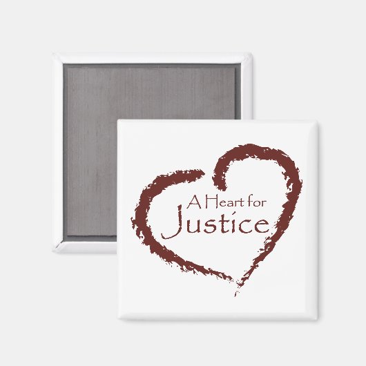 Een hart voor rechtvaardigheid magneet (Voorkant / Achterkant)