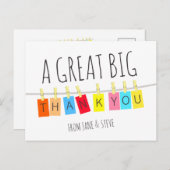 Een hartelijk dank je wel, Mooie heldere vlaggenli Briefkaart (Voorkant / Achterkant)