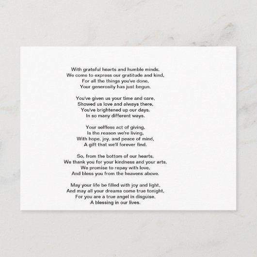 Een hartelijke dank je wel briefkaart (Voorkant)