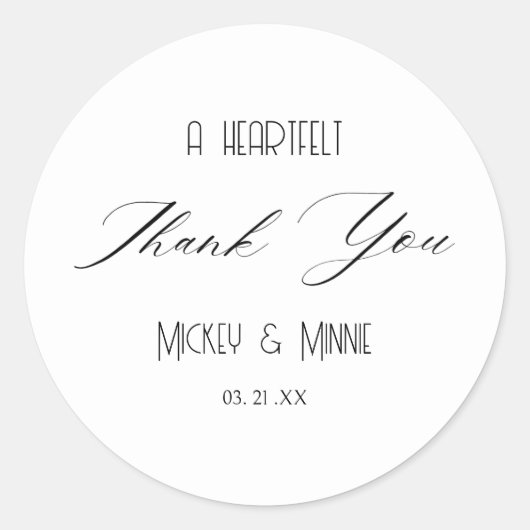 Een Hartelijke Dank U Favor Ronde Sticker (Voorkant)