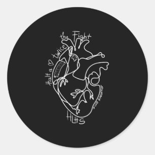 Een hartkrijger CHD-bewustzijn congenitale ziekte Ronde Sticker