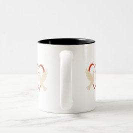 een hartmok - Liefde & Vrede Symbool Tweekleurige Koffiemok