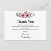 Een hartstochtelijke begrafenis Dank u wel Informatiekaartje (Voorkant)