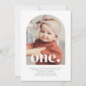 Eén hartverscheurde foto eerste verjaardag uitnodi kaart (Voorkant)