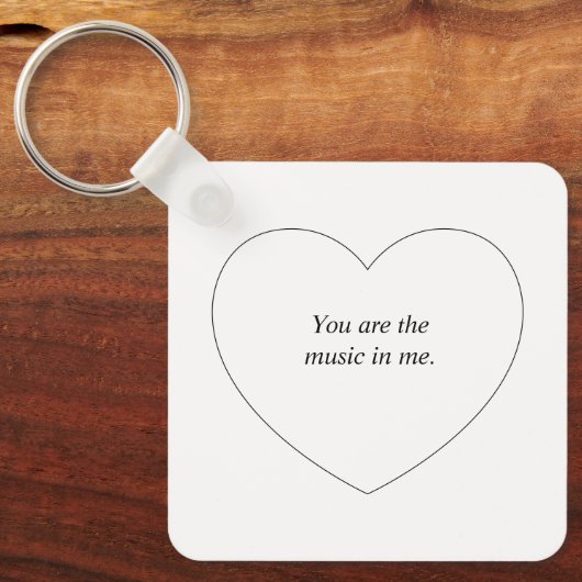 Een hartvormige gepersonaliseerde tekst sleutelhanger (Voorkant)