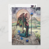 Een Harvest Moon Fantasy Gothic Fairy Art Briefkaart (Voorkant / Achterkant)