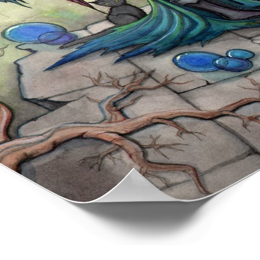 Een Harvest Moon Gothic Fantasy Fairy Art Poster (Hoek)