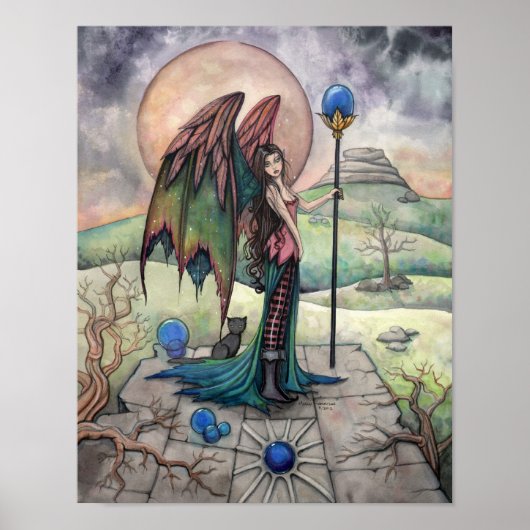 Een Harvest Moon Gothic Fantasy Fairy Art Poster (Voorkant)