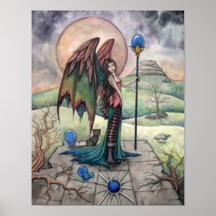 Een Harvest Moon gotische fantasie feeërieke kunst Poster