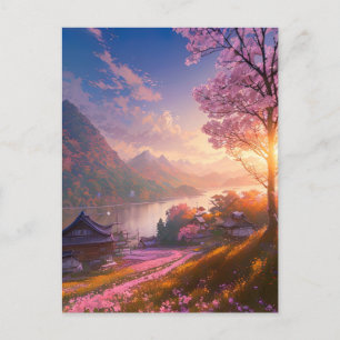 Een haven van een visser briefkaart