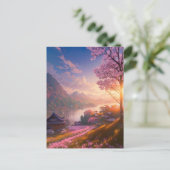 Een haven van een visser briefkaart (Staand voorkant)