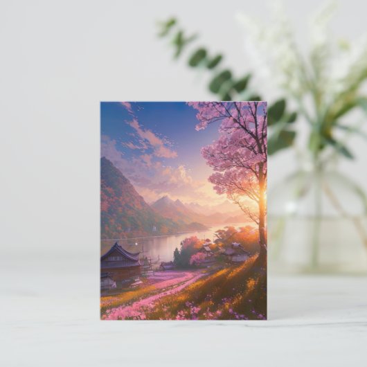 Een haven van een visser briefkaart (Staand voorkant)