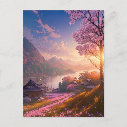 Een haven van een visser briefkaart (Voorkant)