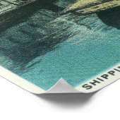 Een havenscheepscène op de Sacramento-rivier Poster (Hoek)