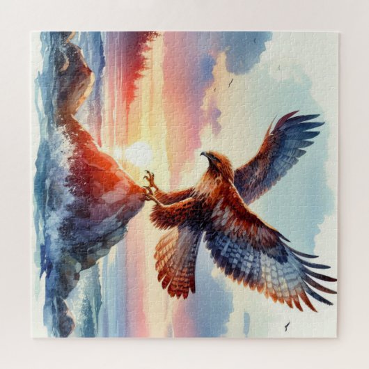 Een havik in het zee legpuzzel (Horizontaal)