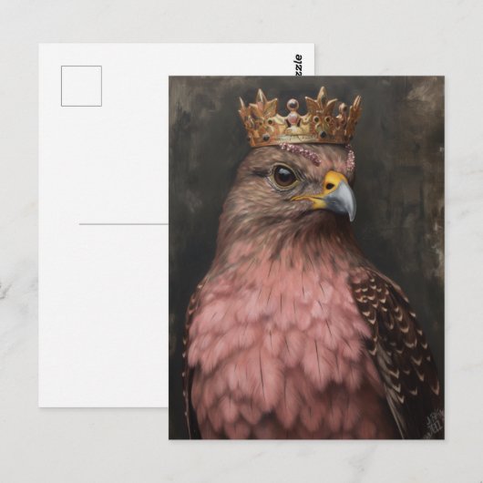 Een havik met een kroon briefkaart (Voorkant / Achterkant)
