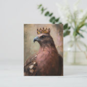 Een havik met een kroon briefkaart (Staand voorkant)