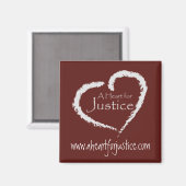 Een Heart for Justice magneet (kastanjebruin) (Voorkant / Achterkant)