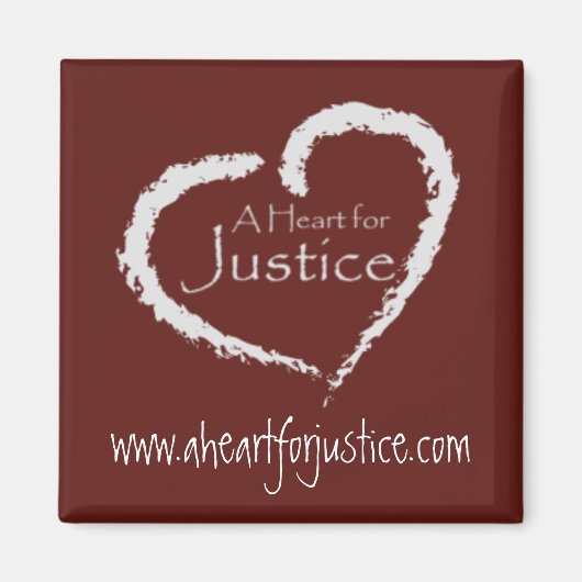 Een Heart for Justice magneet (kastanjebruin) (Voorkant)