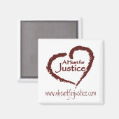 Een Heart for Justice magneet (wit) (Voorkant / Achterkant)