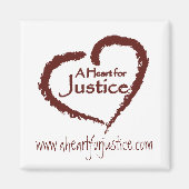 Een Heart for Justice magneet (wit) (Voorkant)