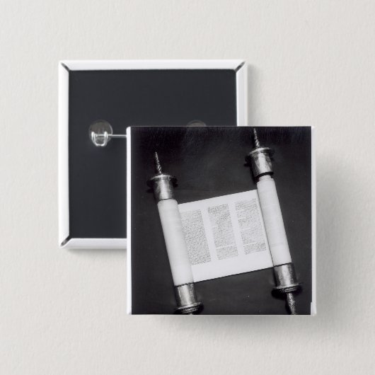 Een Hebreeuwscrol Vierkante Button 5,1 Cm (Voorkant /achterkant)