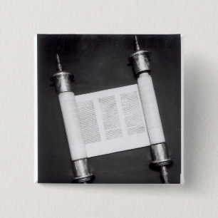 Een Hebreeuwscrol Vierkante Button 5,1 Cm