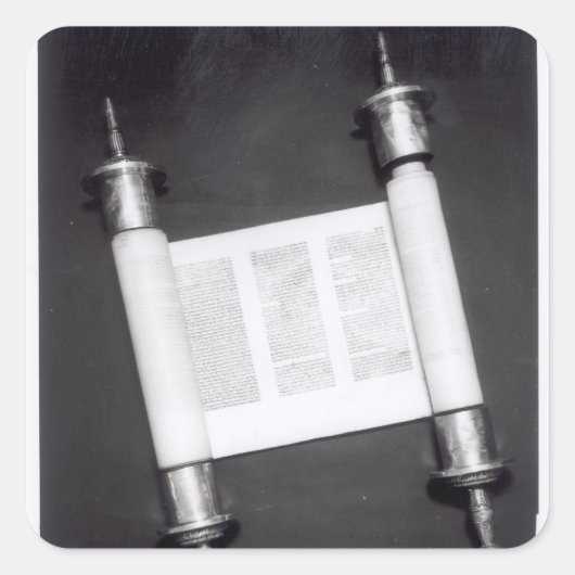 Een Hebreeuwscrol Vierkante Sticker (Voorkant)