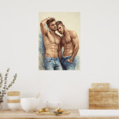 Een Hedenlands Mannelijk Portret in Positie Poster (Keuken)