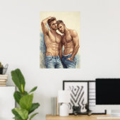 Een Hedenlands Mannelijk Portret in Positie Poster (Thuiskantoor)