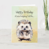 Een Hedgehog persoonlijkheid Verjaardag Fun Animal Kaart (Voorkant)