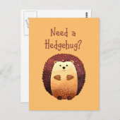 Een Hedgehug Cute Hedg Animal Fun nodig Briefkaart (Voorkant / Achterkant)