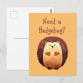 Een Hedgehug Cute Hedg Animal Fun Quote Briefkaart (Voorkant / Achterkant)
