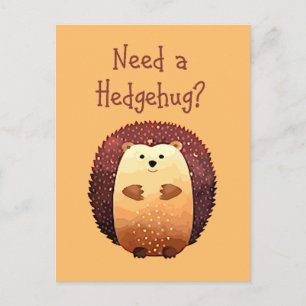 Een Hedgehug Cute Hedg Animal Fun Quote Briefkaart
