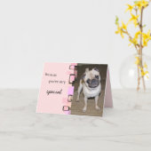 Een heel bijzondere Pug verjaardag Kaart (Gele Bloem)