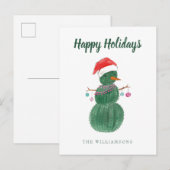 Een heel Cactus kerstman Briefkaart (Voorkant / Achterkant)