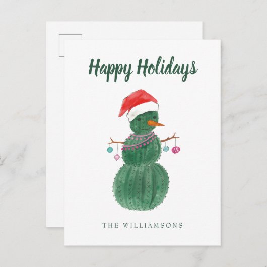 Een heel Cactus kerstman Briefkaart (Voorkant / Achterkant)