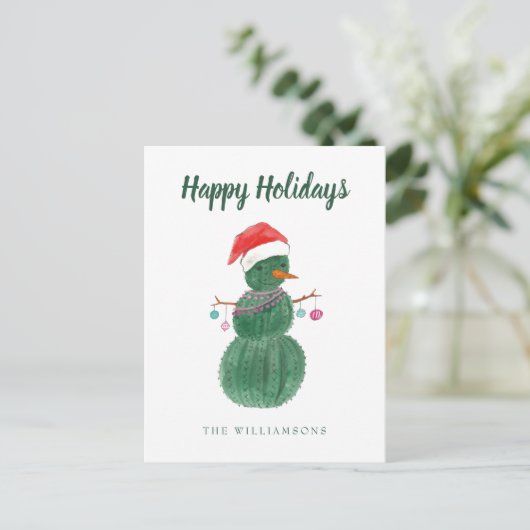 Een heel Cactus kerstman Briefkaart (Staand voorkant)